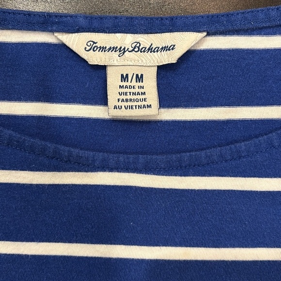 TOMMY BAHAMA soft cotton/modal tencell boatneck t-shirt with flare sleeves sizeM - Picture 2 of 8